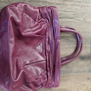 Prada dark raspberry shopper bag